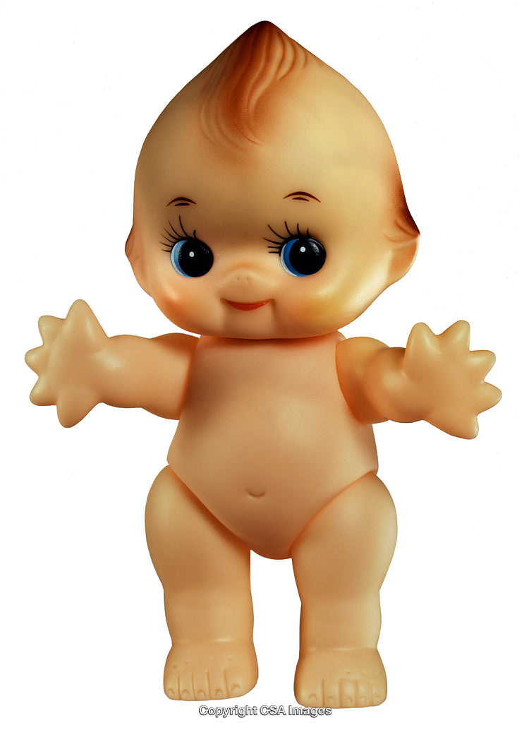 Adorable Vintage Plastic Doll Figurine with a Cheerful Expression