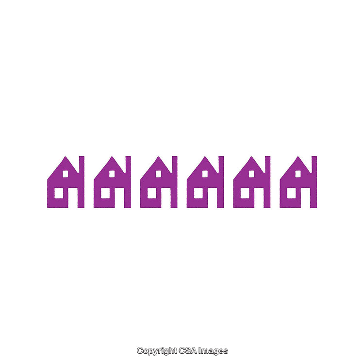 Purple House Illustrations Aligned in a Clean Repeating Layout on White Background