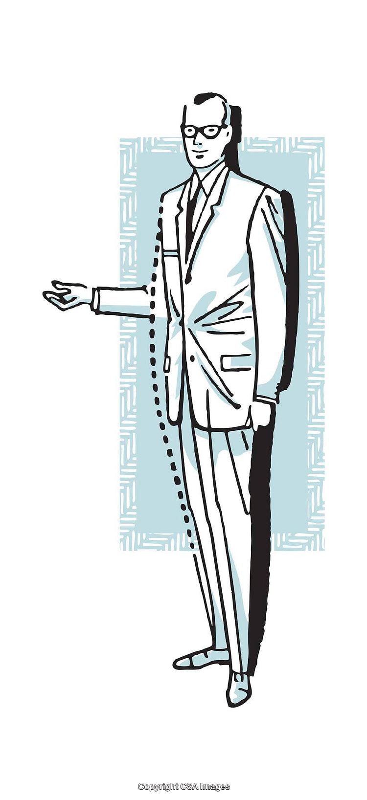 Vintage Businessman Illustration in Classic Mid-Century Style