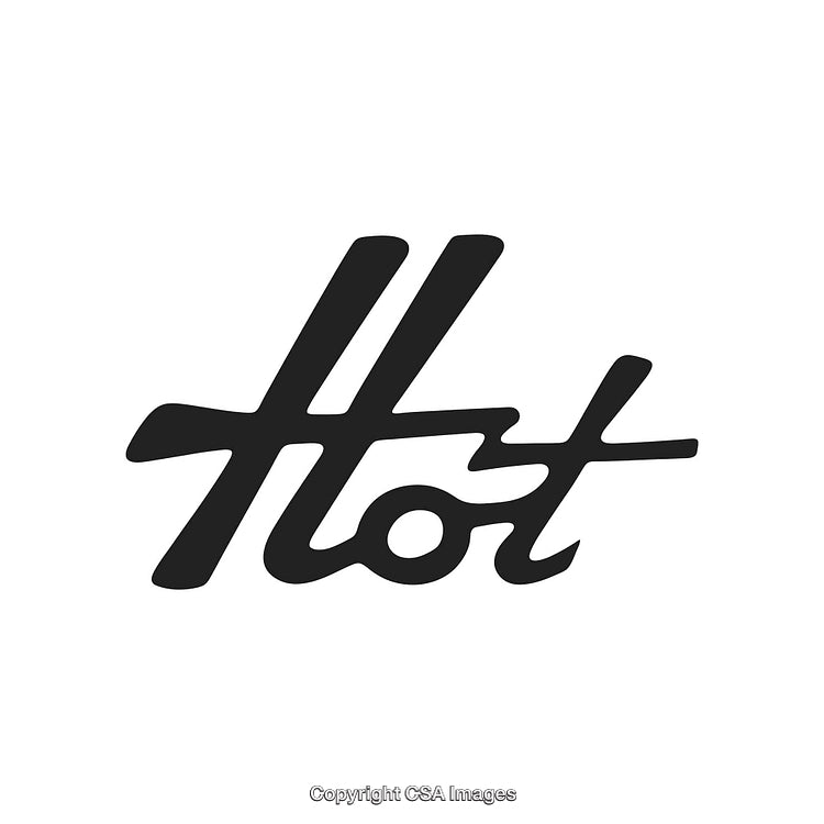 Modern Hot Typography Design Featuring Bold Black Lettering on White Background