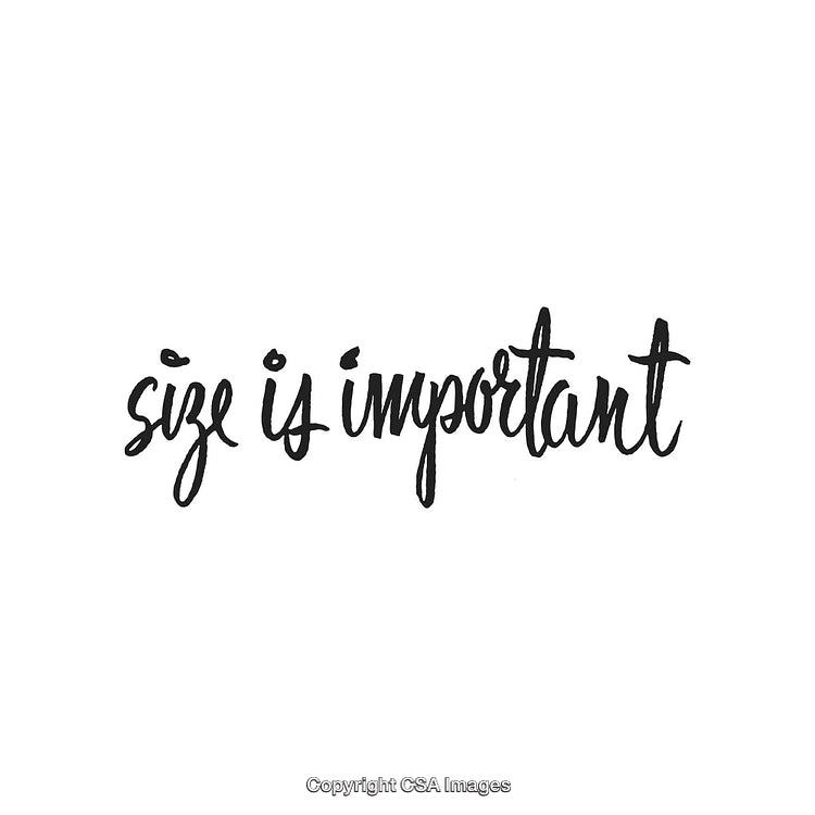 Handwritten Calligraphy Phrase Emphasizing the Importance of Size