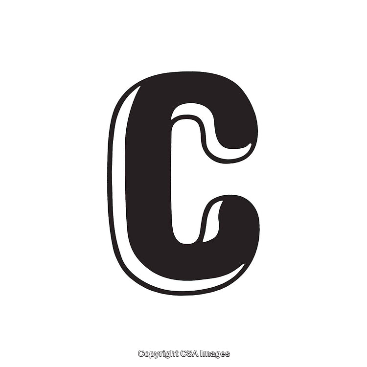 Stylized Bold Calligraphy 'C' on a Clean White Background