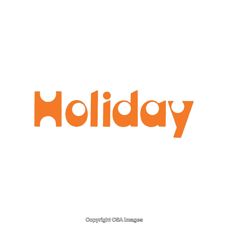 Bold Orange Typography of the Word 'Holiday' in Unique Style