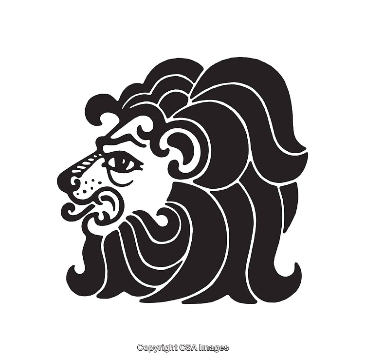 Elegant Black and White Lion Line Art Illustration Design