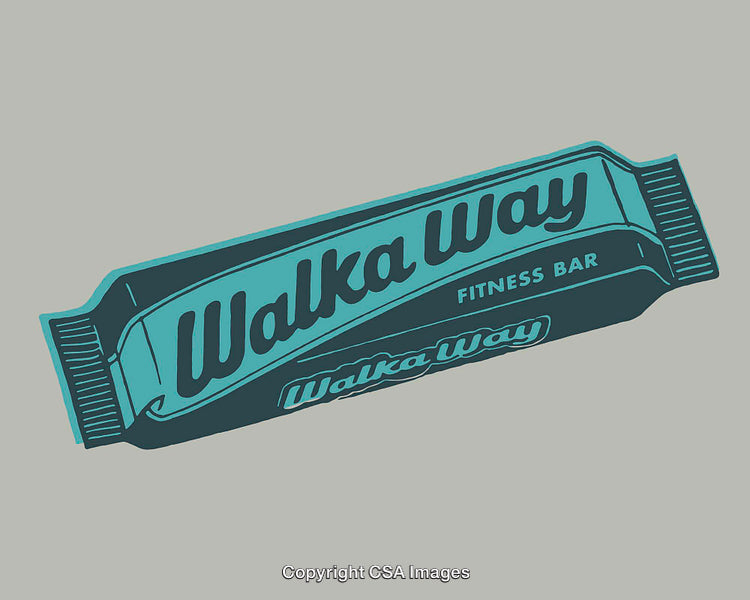 Blue Toned Line Art Illustration of a Fitness Bar Package Design