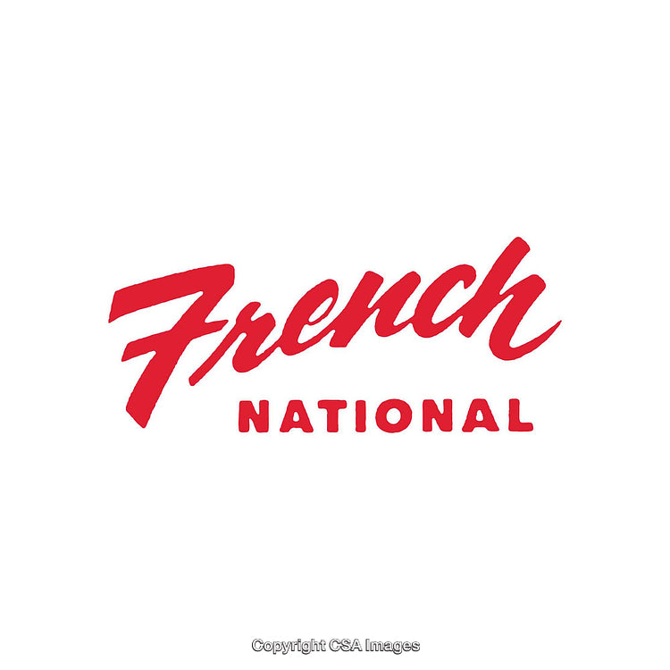 Bold Red Typography Featuring French and National Text in Stylish Design