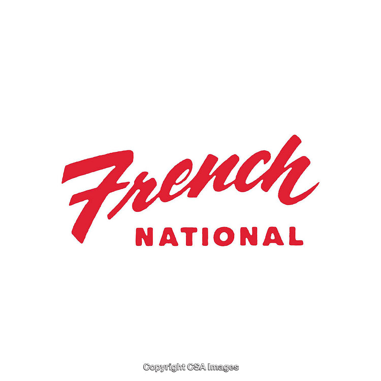 Bold Red Typography Featuring French and National Text in Stylish Design