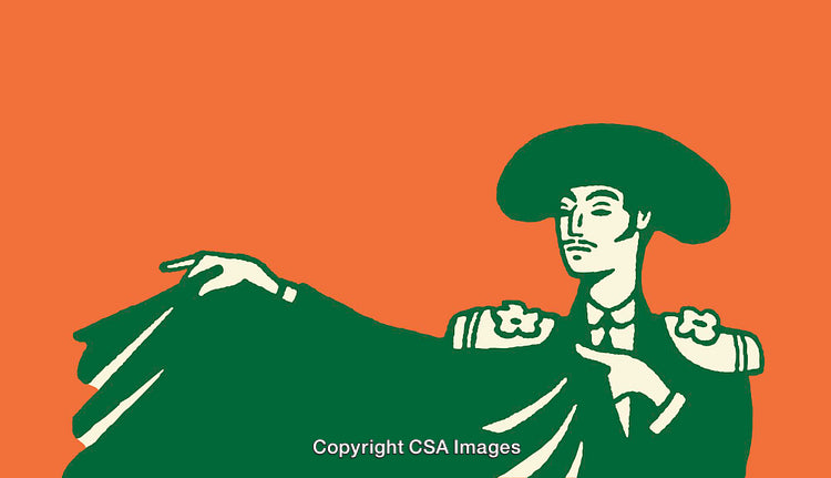 Stylized Illustration of a Traditional Matador in Dynamic Artistic Pose