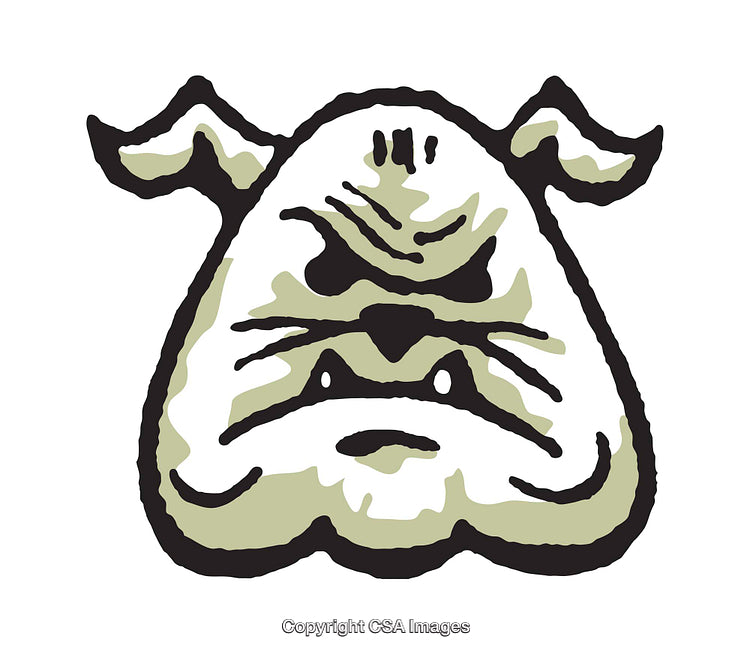 Bold Illustrative Bulldog Design Featuring Distinctive Cartoon Style