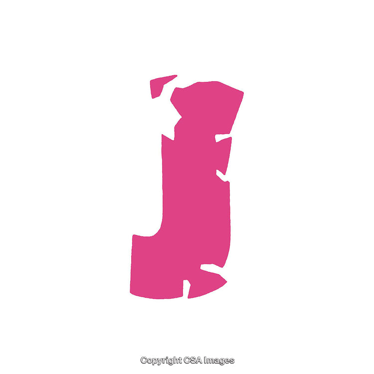 Minimalistic Pink Letter J on a White Background