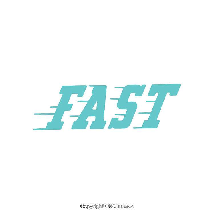 Stylized Word 'Fast' With Dynamic Appearance in Aqua Blue