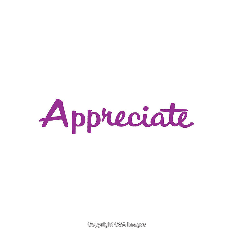 Purple Appreciate Text on a Clean White Background Artwork