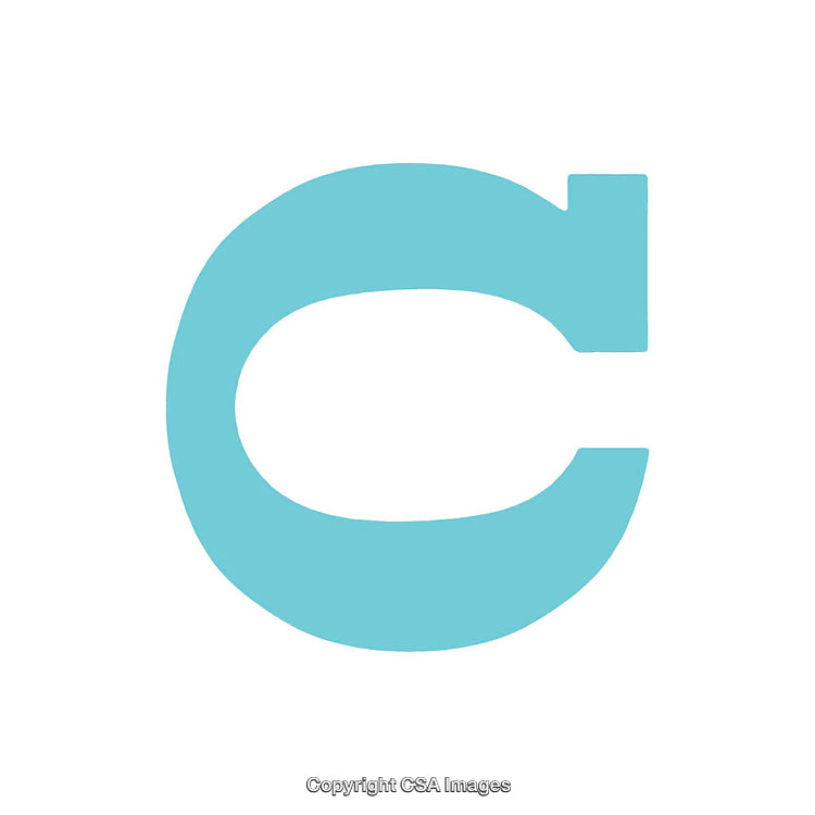 Blue Letter C on a White Background Displayed in Bold Style