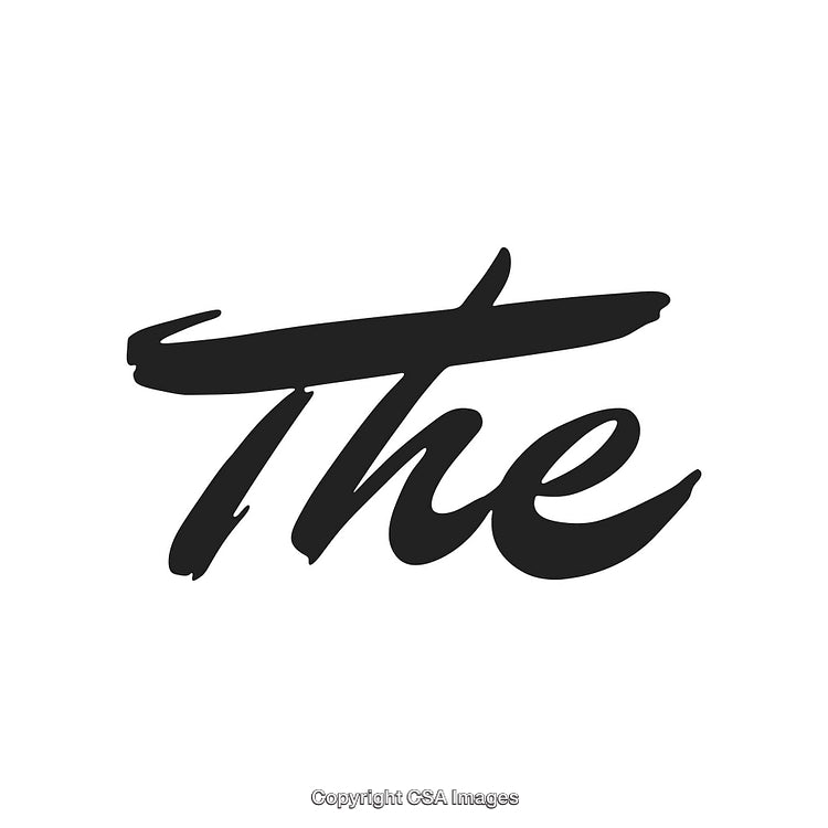 Stylish Handwritten Typography Featuring 'The' in Bold Black Lettering