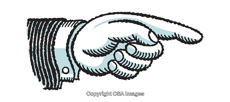 Vintage Style Illustration of Pointing Hand in Retro Design