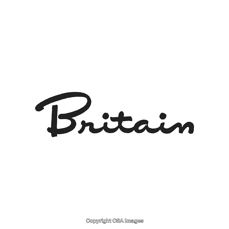 Elegant Handwritten Script Text Displaying the Word 'Britain' in Black