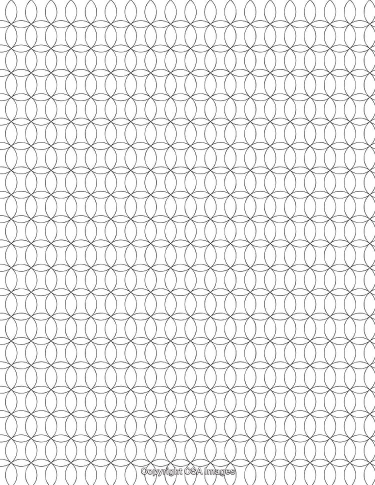 Seamless Black and White Geometric Pattern with Circular Motifs