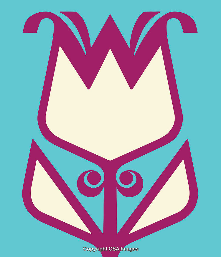 Abstract Tulip Design with Bold Colors and Geometric Shapes