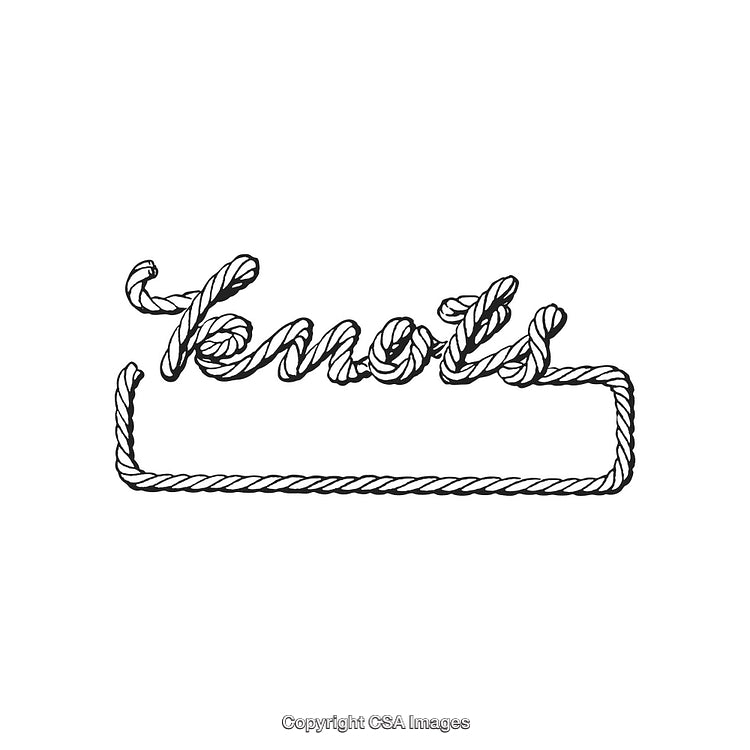 Hand-Drawn Rope Typography Design Featuring the Word 'Knots'