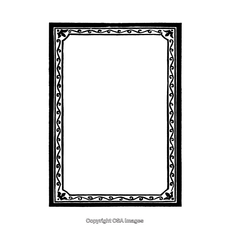 Elegant Black and White Decorative Border with Intricate Design