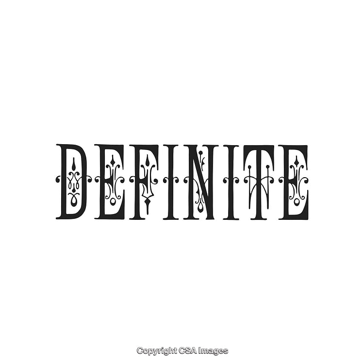 Decorative Typography with the Word Definite in Ornamental Style