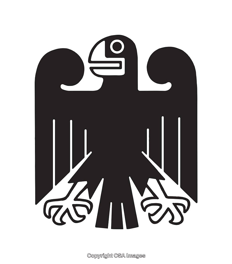 Black and White Line Art of a Traditional Bird Symbol