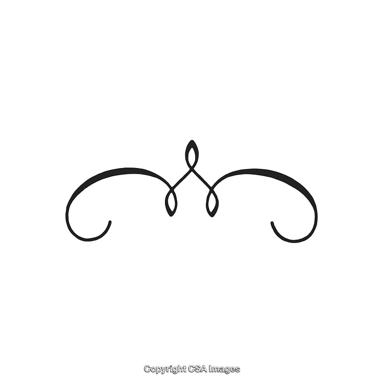 Elegant Black Decorative Vintage Ornament Design with Delicate Swirls