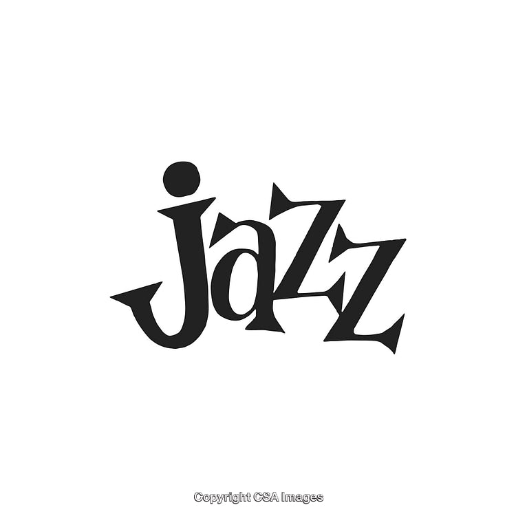 Stylized Jazz Typography Artwork with Unique Artistic Lettering on White Background