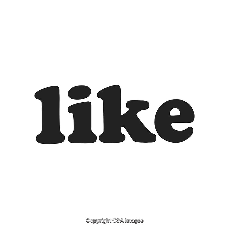 Retro Styled Black and White Illustration of the Word Like in Bold Text