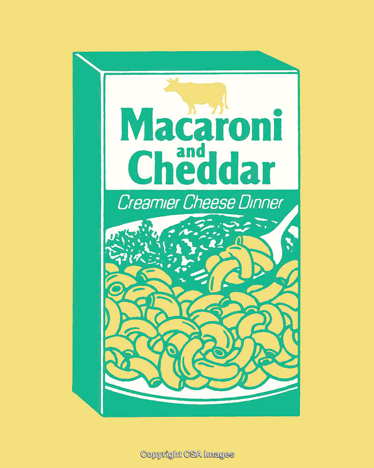 Macaroni and Cheddar Illustration with Vibrant Colors