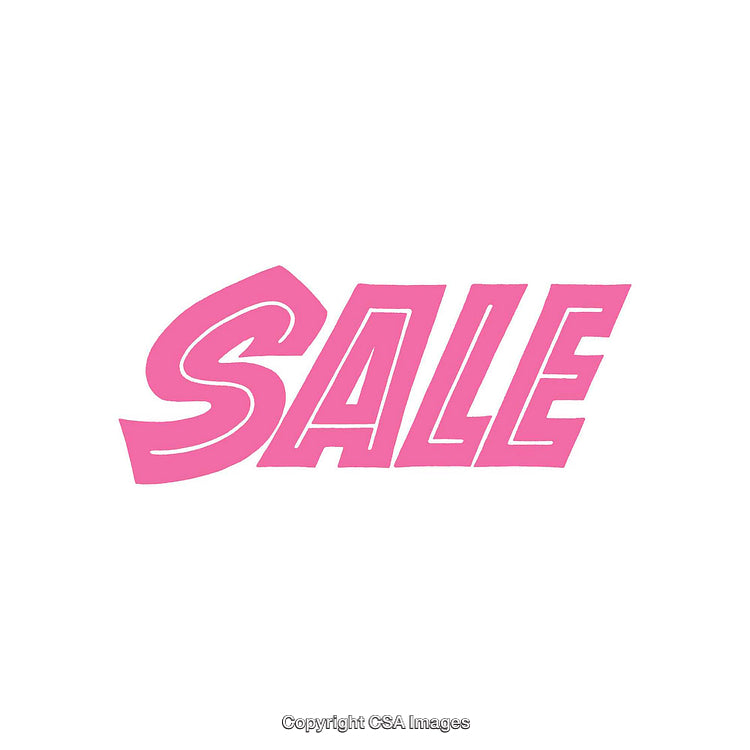 Bold Pink Sale Typography in All Caps on White Background