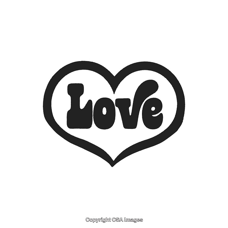 Intriguing Black Heart Design with "Love" Highlighted Inside for Emotive Statements