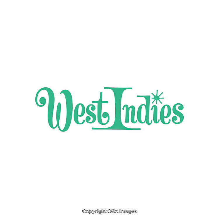 Stylized Typography Design Featuring 'West Indies' in Green