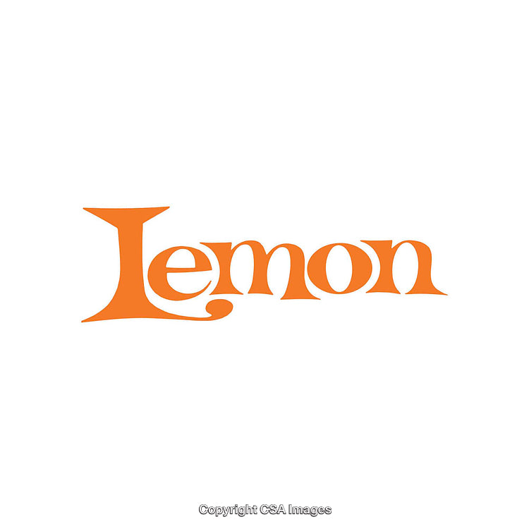 Stylized Orange Typography on a White Background Highlighting Lemon