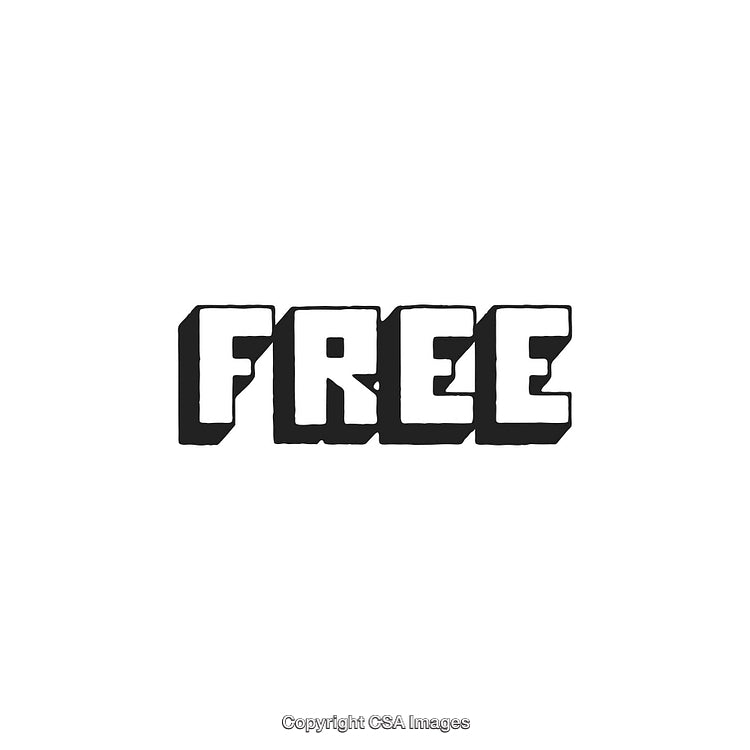 Bold Graphic Text Illustrating the Word Free in Black and White