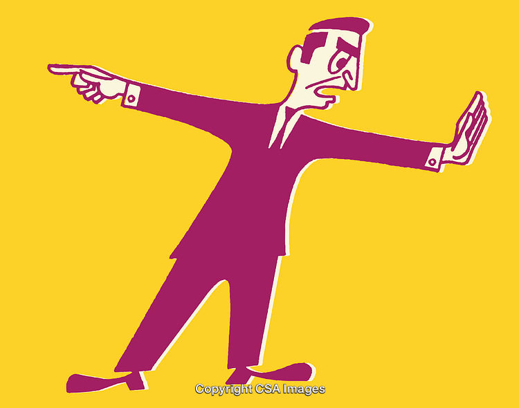 Illustration of a Concerned Businessperson in Action with Bold Colors