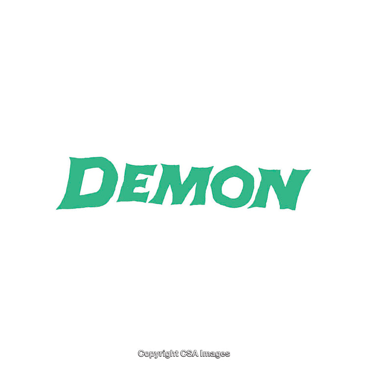 Green Text Design Featuring the Word Demon in Stylized Font