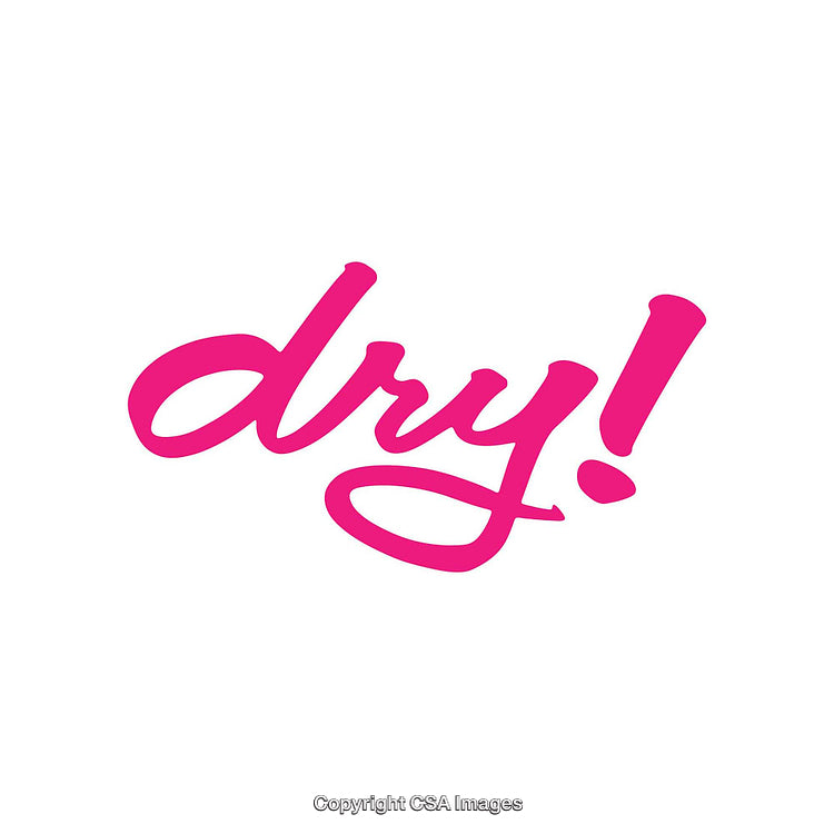 Stylish Typography Featuring the Pink Word 'Dry' on a White Background