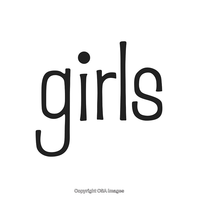 Stylish Black Text Depicting the Word 'Girls' on a Clean White Background
