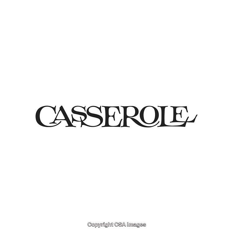 Elegant Black Typography of the Word 'Casserole' on White Background