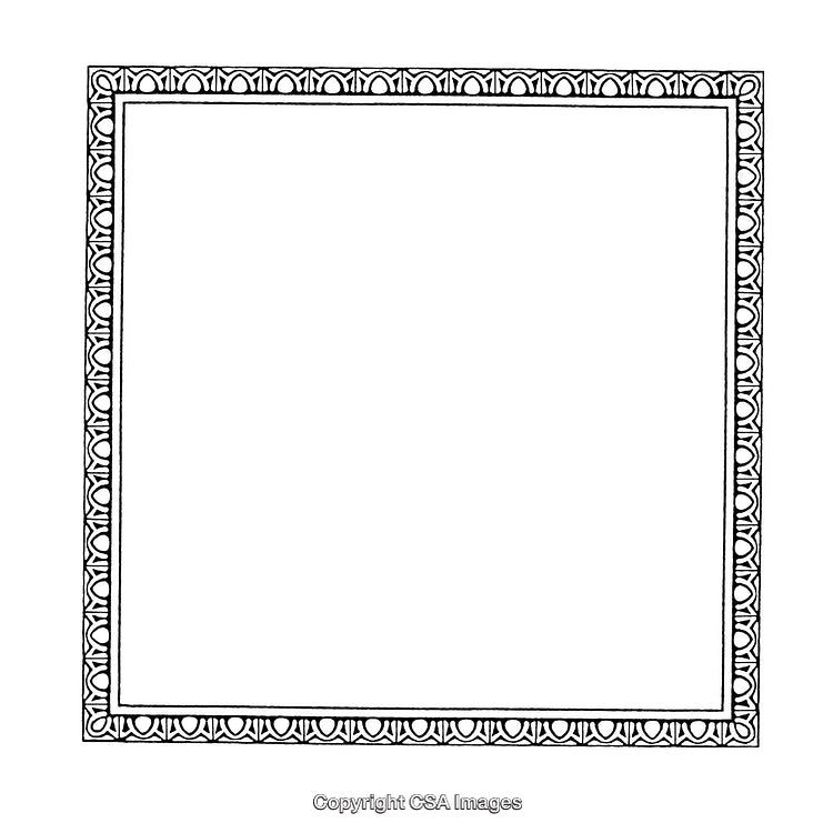 Elegant Decorative Black and White Ornate Border Design with Patterns