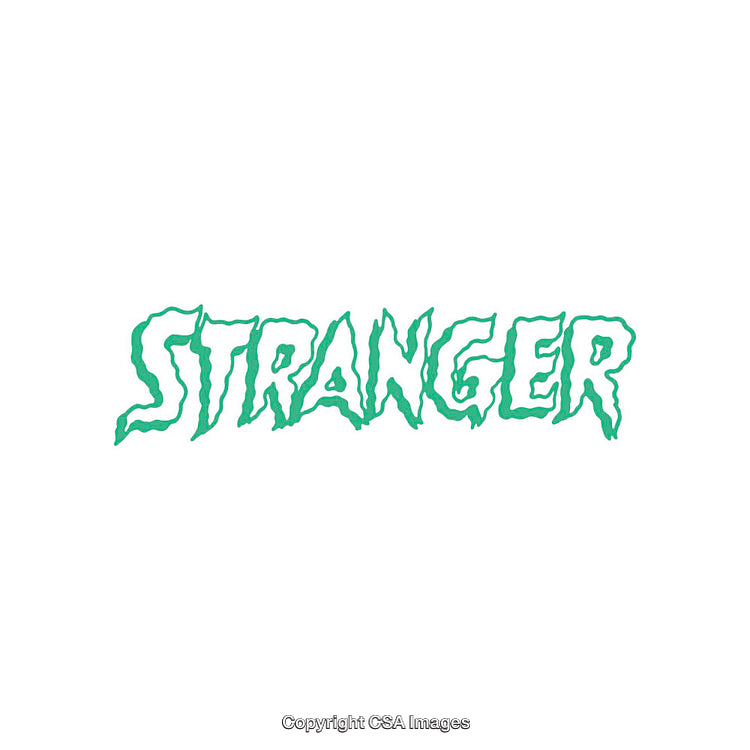 Stylized Artistic Text Design Featuring the Word Stranger in Unique Green Font