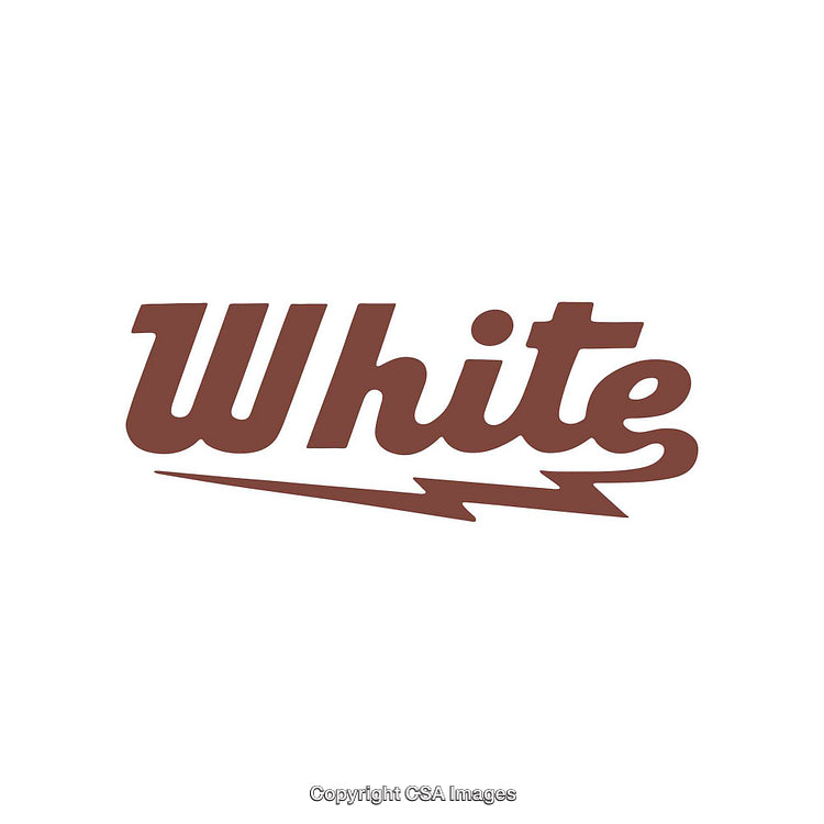 Stylized Typography Featuring the Word 'White' in Retro Aesthetic