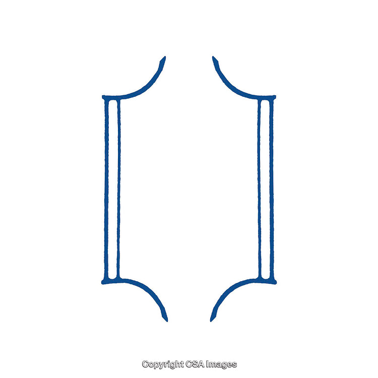 Simple Elegant Minimalistic Drawing of Blue Brackets on White Background