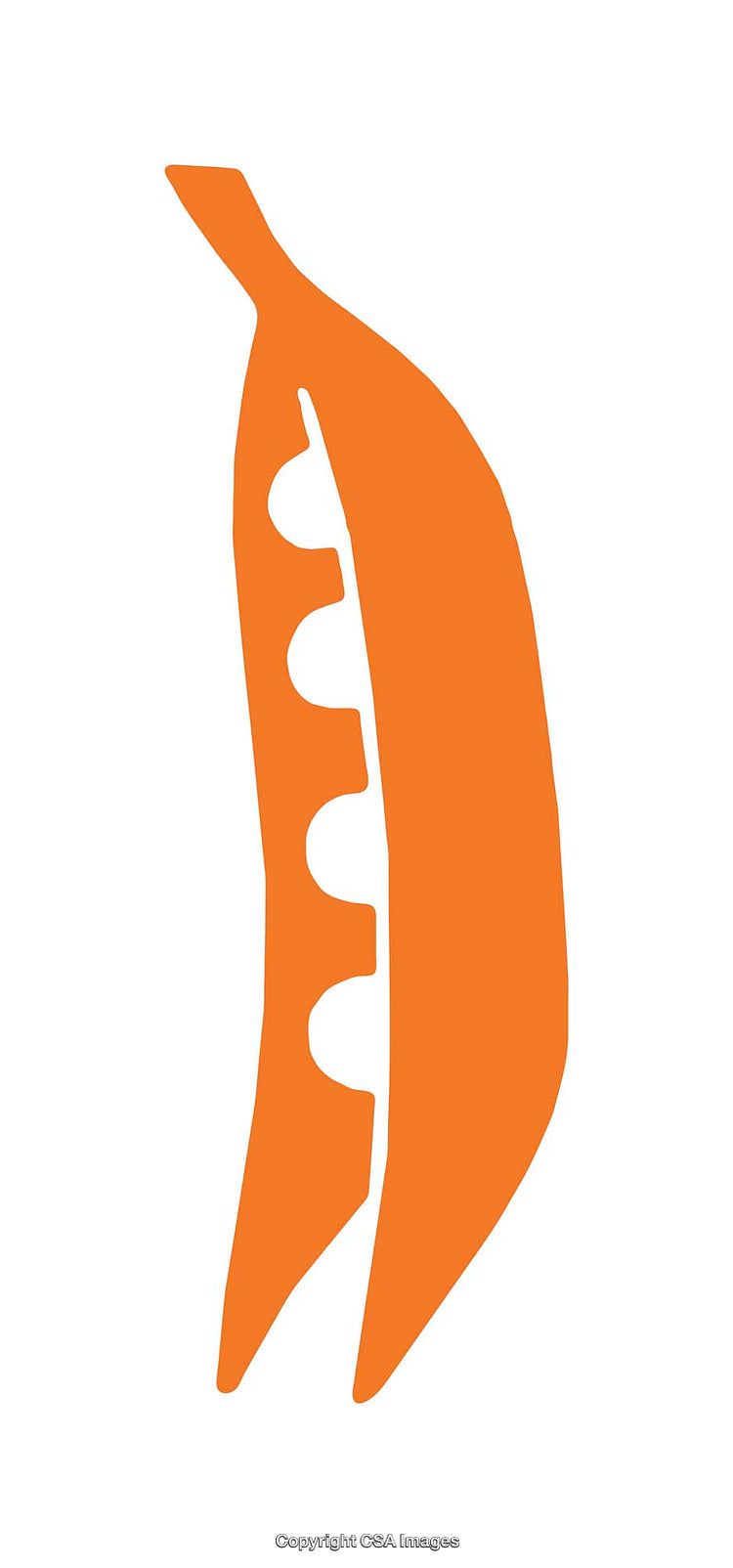 Orange Icon of a Peapod with Simplified Design Style