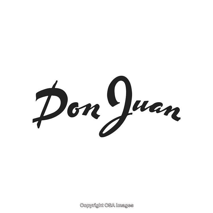 Elegant Script Design of Don Juan Text in Black on White Background