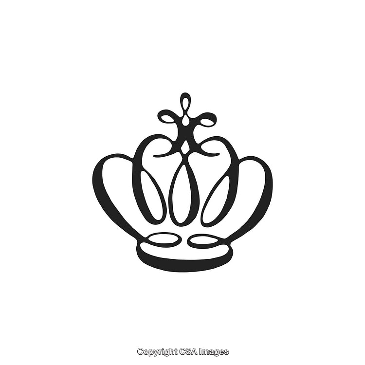 Elegant Black and White Crown Symbol Illustration