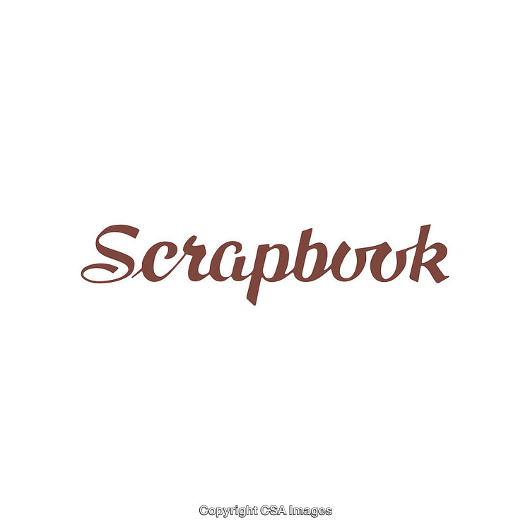 Elegant Scripted Text 'Scrapbook' in Classic Brown Typeface