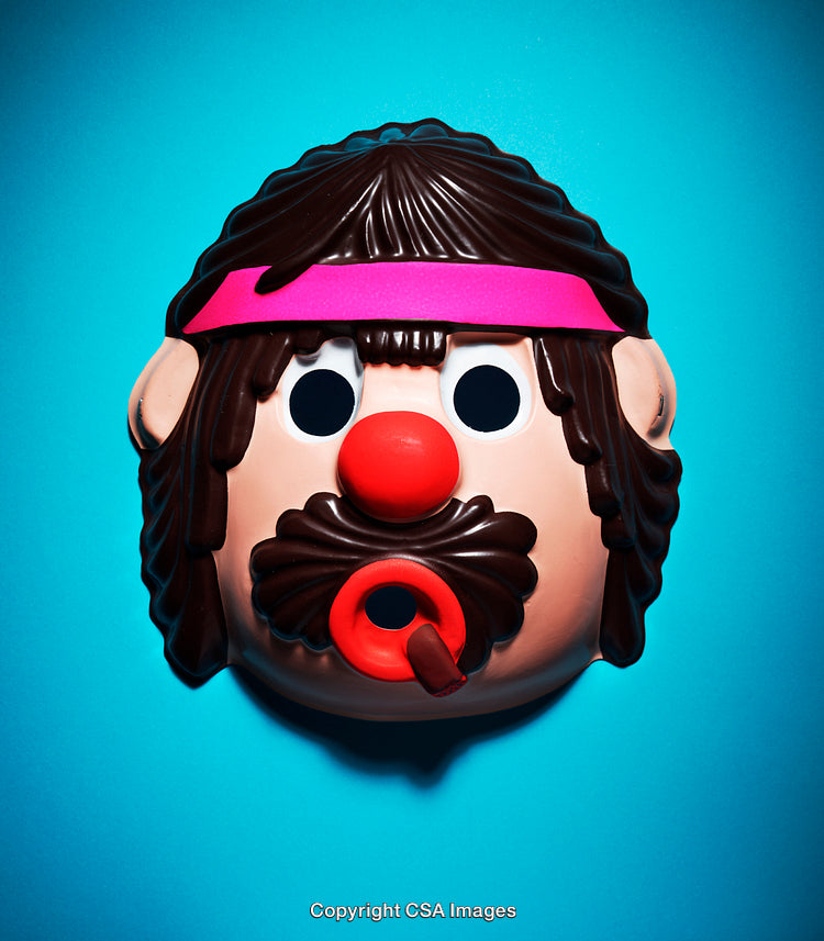 Colorful Plastic Toy Mask With Bright Background and Creative Design