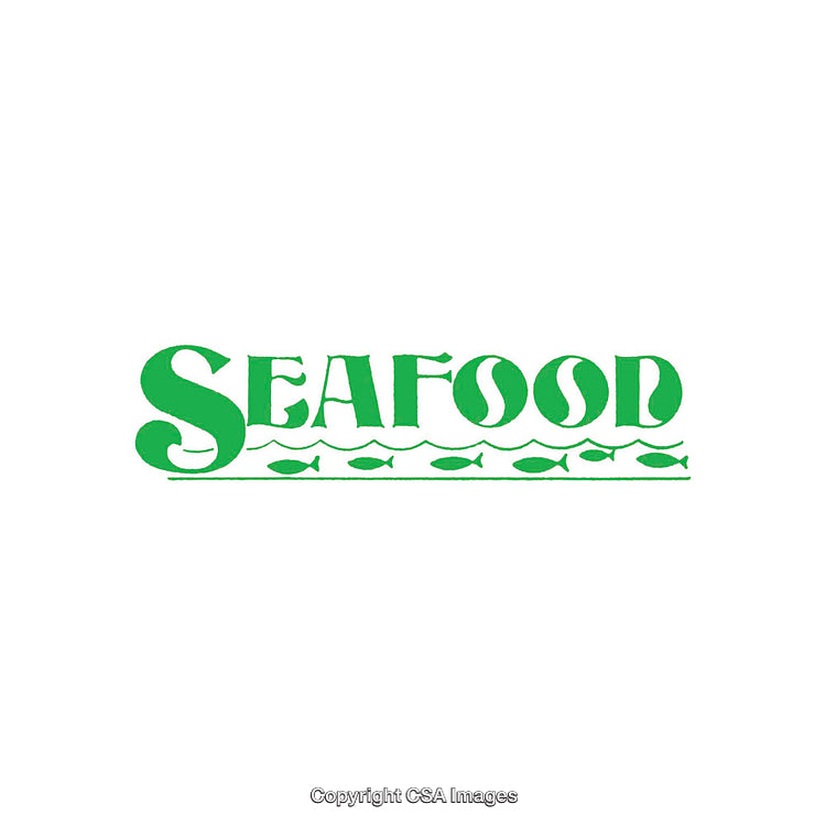 Green Seafood Themed Logo Featuring Fish Iconography and Clean Typography
